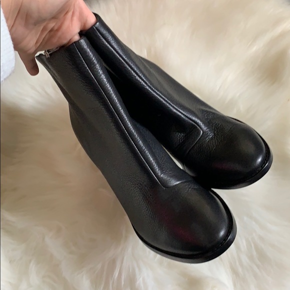 Black Leather Joie Booties - Picture 2 of 8